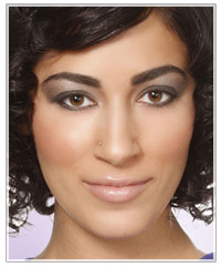 Model with lots of eyeshadow