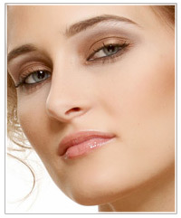 Model with mascara on