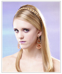 Model with plaited hair