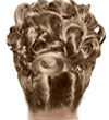 Back view of bridal upcurls