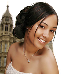 Prom hairstyle pulled back
