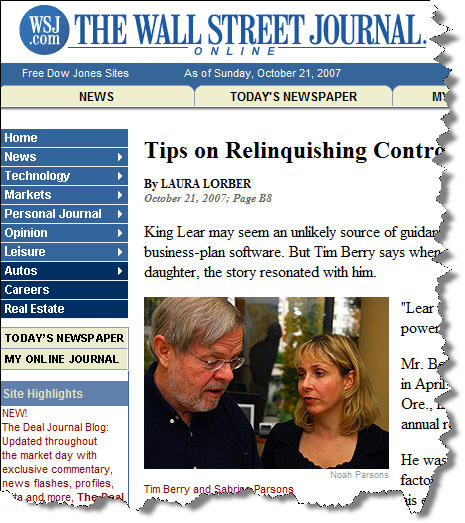 Wall Street Journal Story