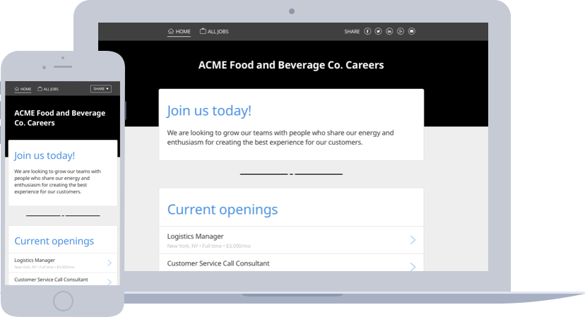 Career Page example screenshot