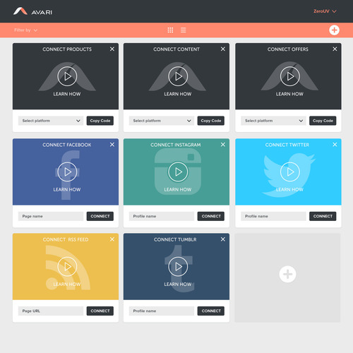 AVARI Content Block Setup – App Screenshot