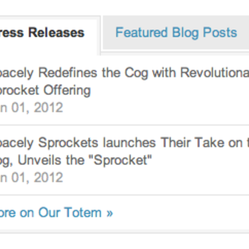 Press Release/Blog Posts Widget