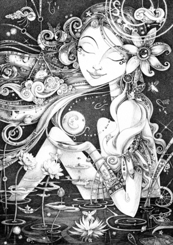 Ma Belle Luna Giclee Art Print By Otto Bjornik Trampt Library