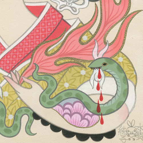 Jigoku dayu (hell courtesan) 2 Acrylic by Junko Mi... Trampt Library