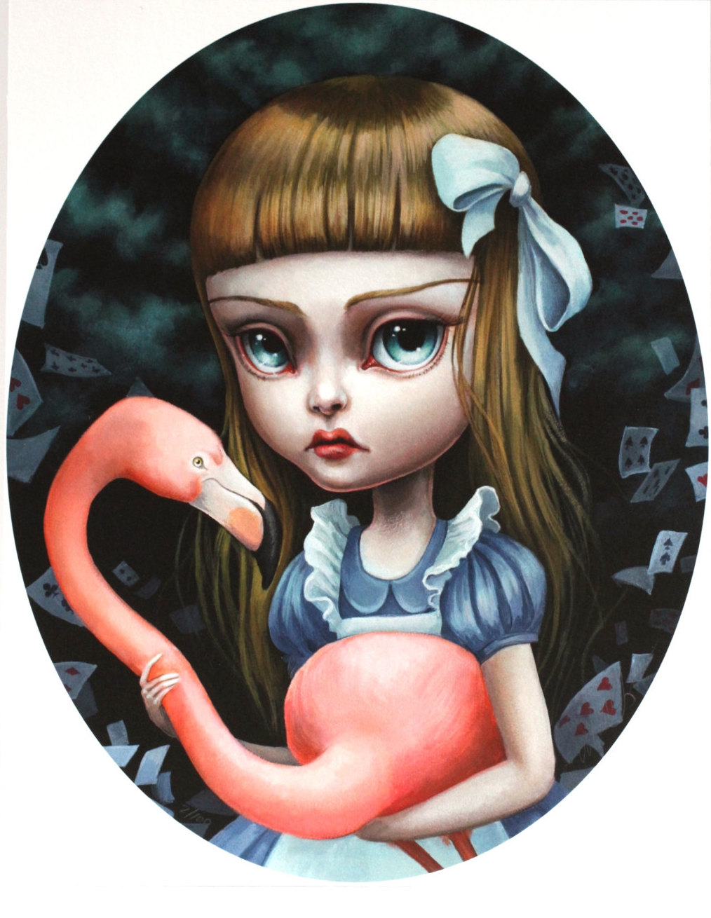 Alice and the flamingo croquet Giclée (Art Print)... Trampt Library