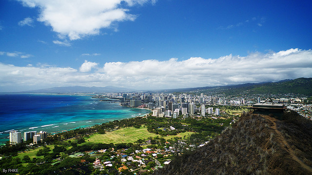 View of Waikiki from Diamond Head Crater, Hawaii View of Waikiki from Diamond Head Crater, Honolulu, Hawaii
