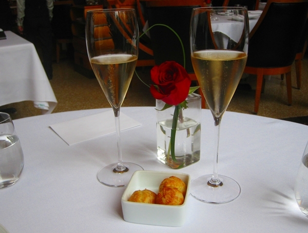 Champagne and gougeres at Eleven Madison Park British Airways Visa Offers $100 Off 2 NYC Michelin Restaurants