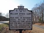 William Byrd's 1728 Camp Historic Marker