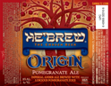 He'Brew Origin Pomegranate Ale Beer 16898