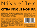 Mikkeller Single Hop Citra IPA Beer 21288