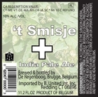 t'Smisje Belgian IPA Beer