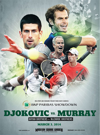 McEnroes v Bryans at 2014 BNP Paribas Showdown; Fla. Wheelchair Tennis