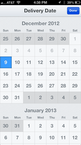 Select Delivery Date