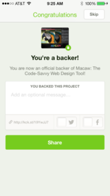 Backer confirmation