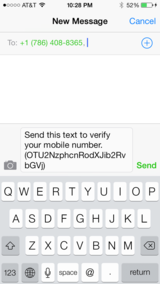 Verification message