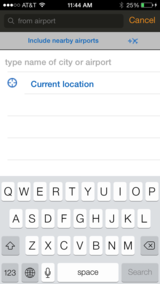 Depart location search