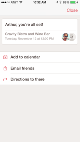 Reservation confirmation