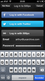 Filled log in fields