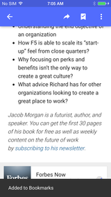 Bookmark confirmation