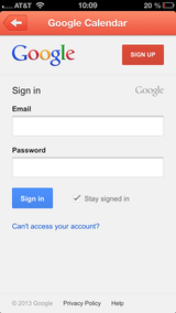 Google sign in