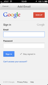 Google sign in