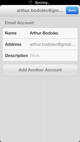 Email account informations