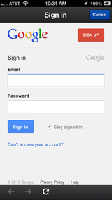 Google sign in