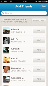 Facebook friend list