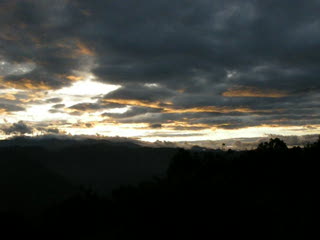 Sunrise behind the clouds