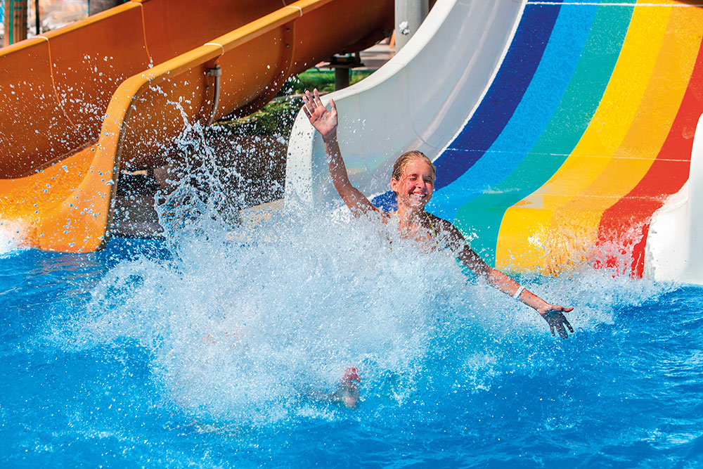 Girl at a water park