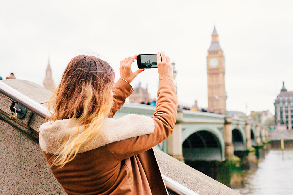 A tourist taking a photo