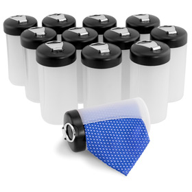 The Amazing Tie Winder 12 Pack by Necktie Accessories clear plastic storage devices