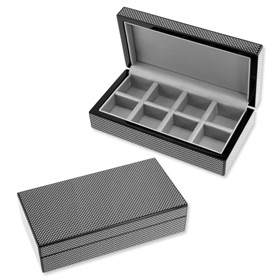 Carbon Fiber Cufflink Box Storage Device by Enrico Pardini -  Black Other