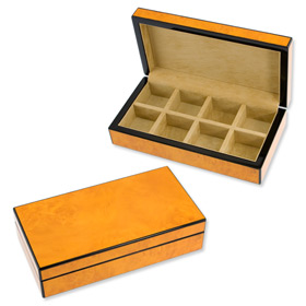 Wooden Cufflink Box Storage Device by Enrico Pardini -  Caramel Wooden