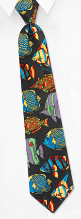 Black Tie - Exotic Fish By Wild Ties Black Silk Boys Ties