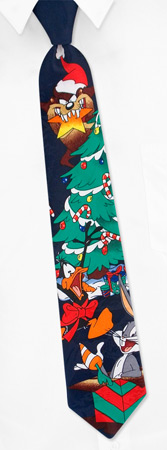 Holiday Happiness Boys Tie by Looney Tunes -  Navy blue Polyester
