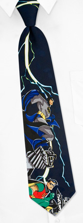 Buy Batman Comics Online - Batman Lightning By DC Comics Navy Blue Polyester Boys Ties