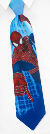 Marvel Ties - Spiderman Swing By Marvel Comics Blue Silk Ties