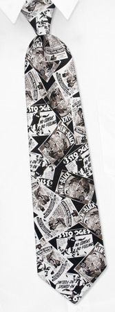 Comic Stooges Tie by Three Stooges -  Black Silk