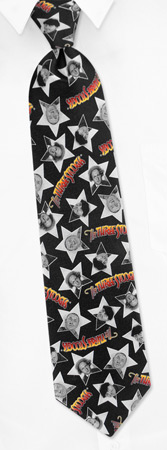 All Star Stooges Tie by Three Stooges -  Black Silk