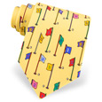 18 Hole Course yellow silk tie