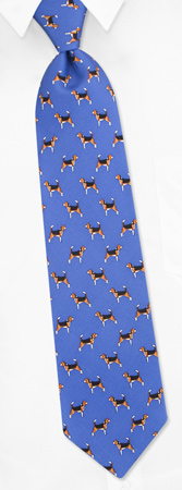Beagle Profile by Alynn Dog Ties blue silk ties