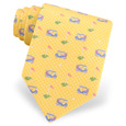 Golf Cart yellow silk tie