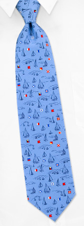 Sailing Scenery by Alynn Novelty blue silk ties