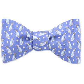 Golf Bags and Balls by Alynn Bowties blue silk freestyle bowties