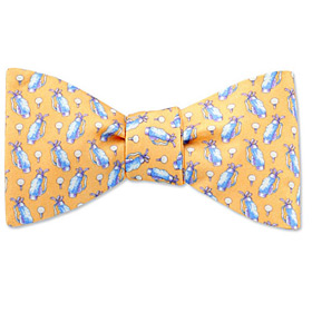 Golf Bags and Balls by Alynn Bowties yellow silk freestyle bowties