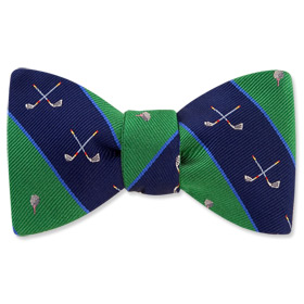Golf Club/Ball by Alynn Bowties green silk freestyle bowties